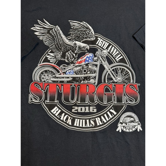 Vintage 2016 Sturgis Black Hills Rally  American Motorcycle‎ Eagle T-Shirt 3XL - Picture 1 of 5